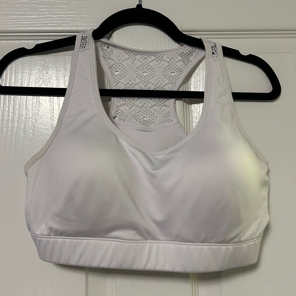 Zyia White Racerback Bomber Bra